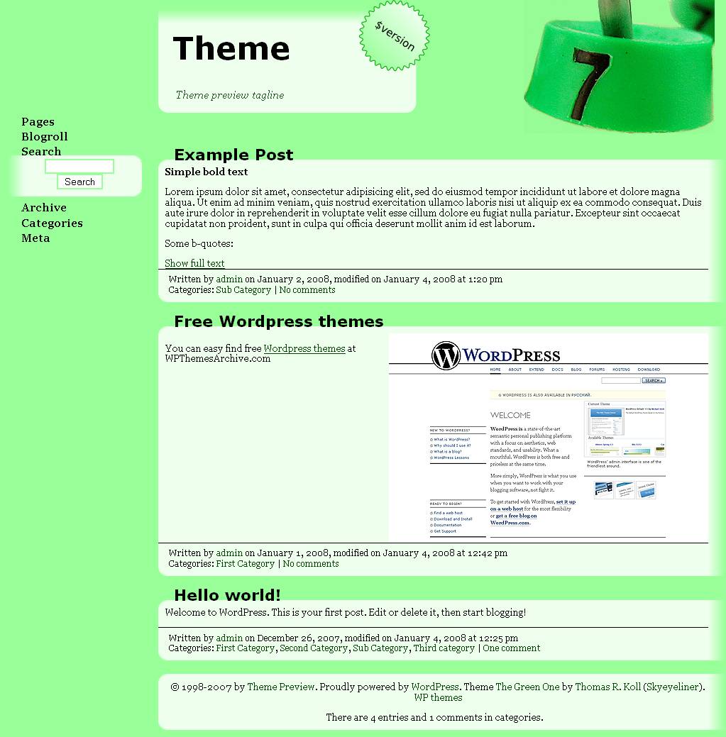 download The Green One theme