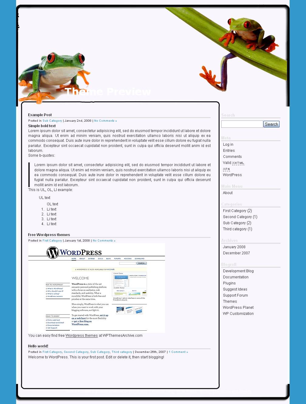 download Frogs theme