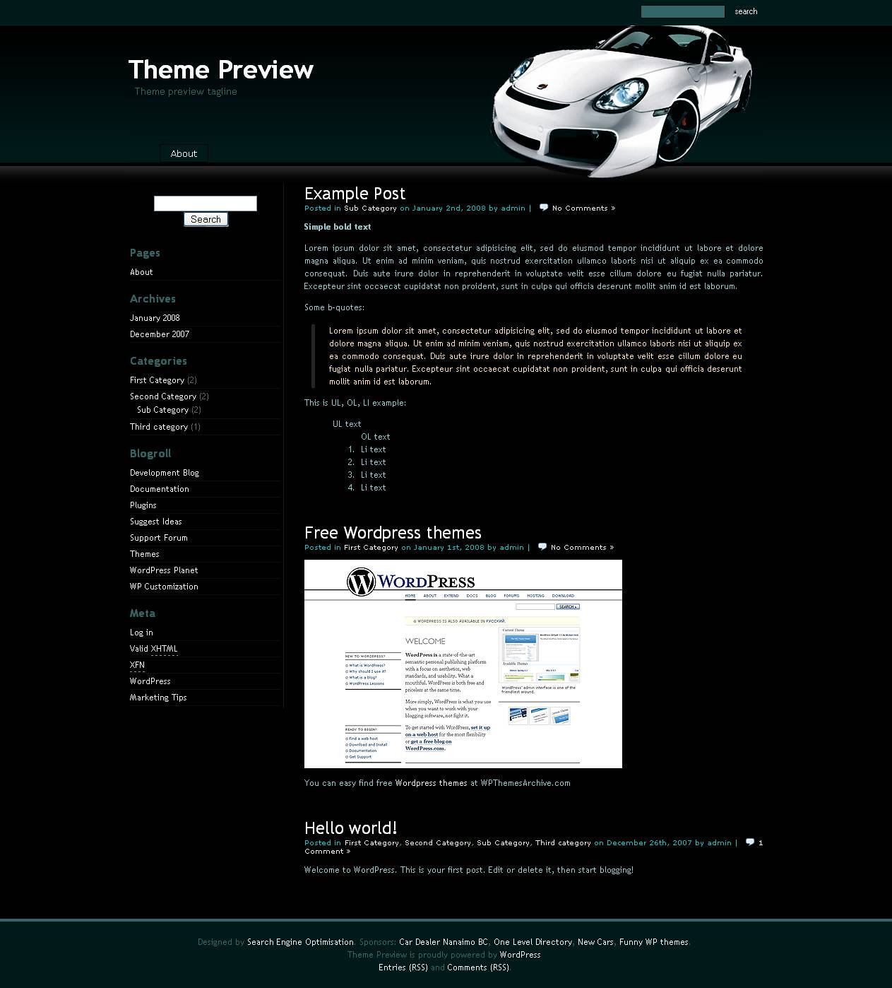 download White Car theme