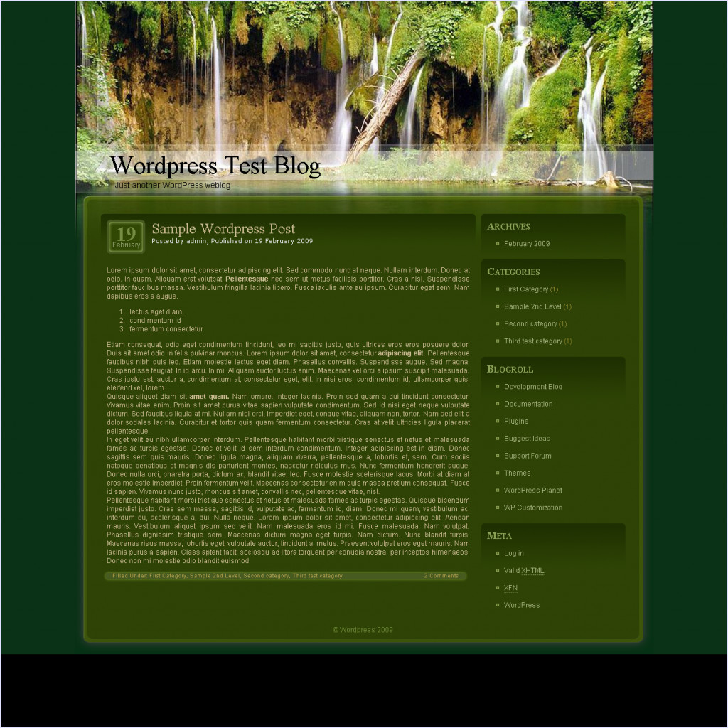download Forest Waterfalls theme
