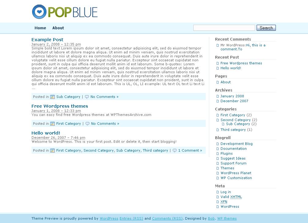 download Pop Blue theme