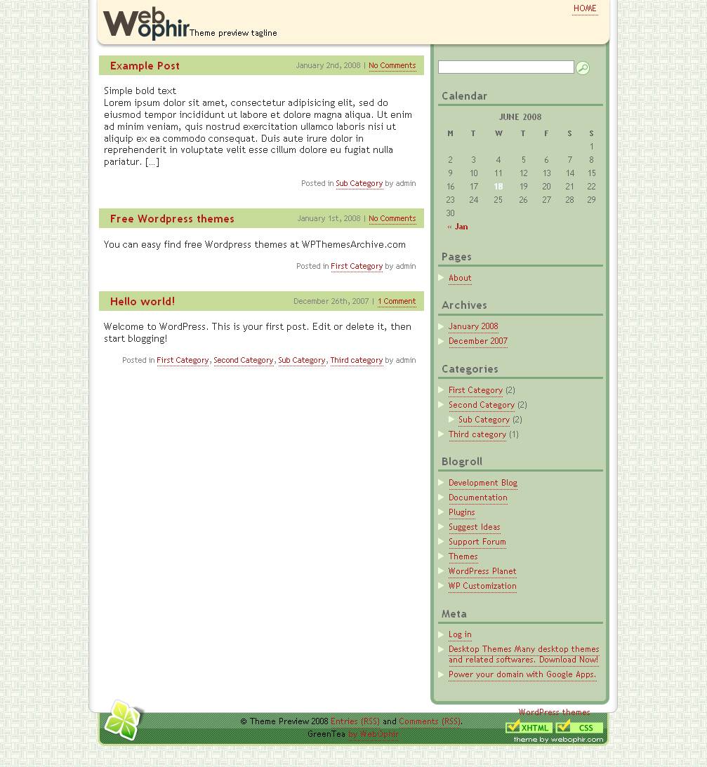 download GreenTea theme