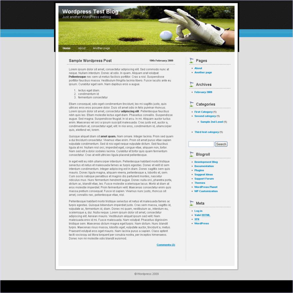 download WP-Golf theme