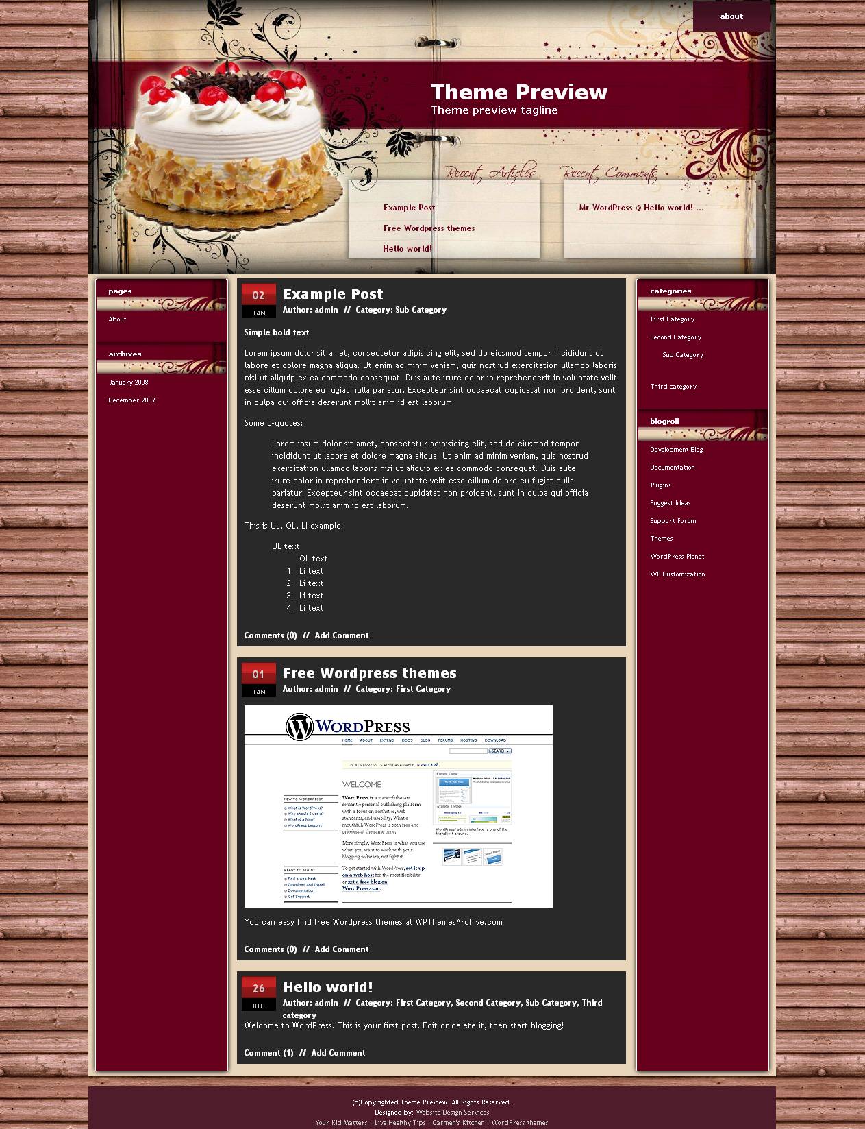 download Cake Recipe theme