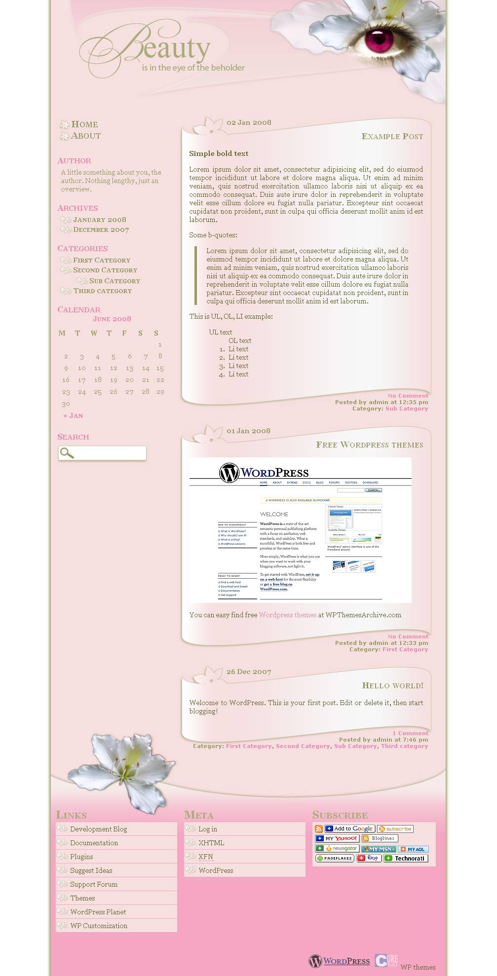 download Pink Beauty theme