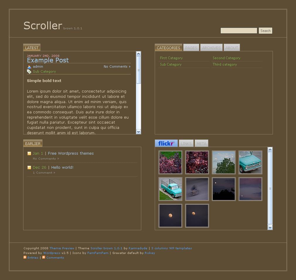 download Scroller brown theme