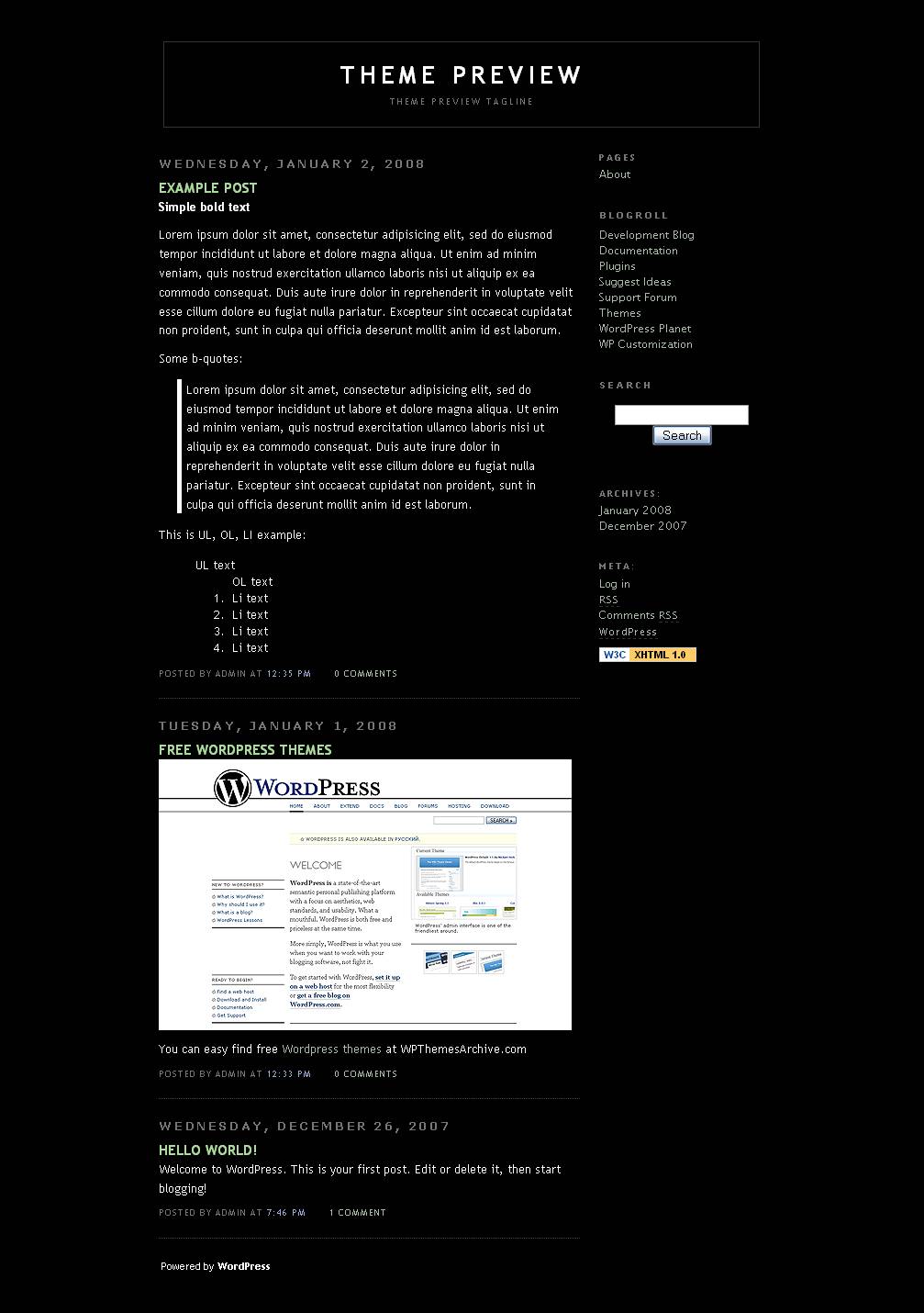 download Minima Black for WordPress theme