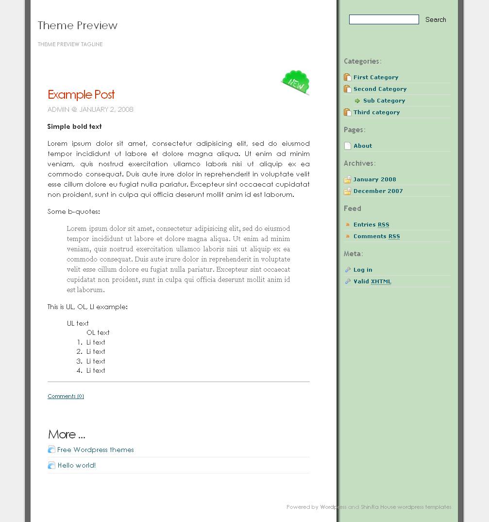 download Simple Green theme