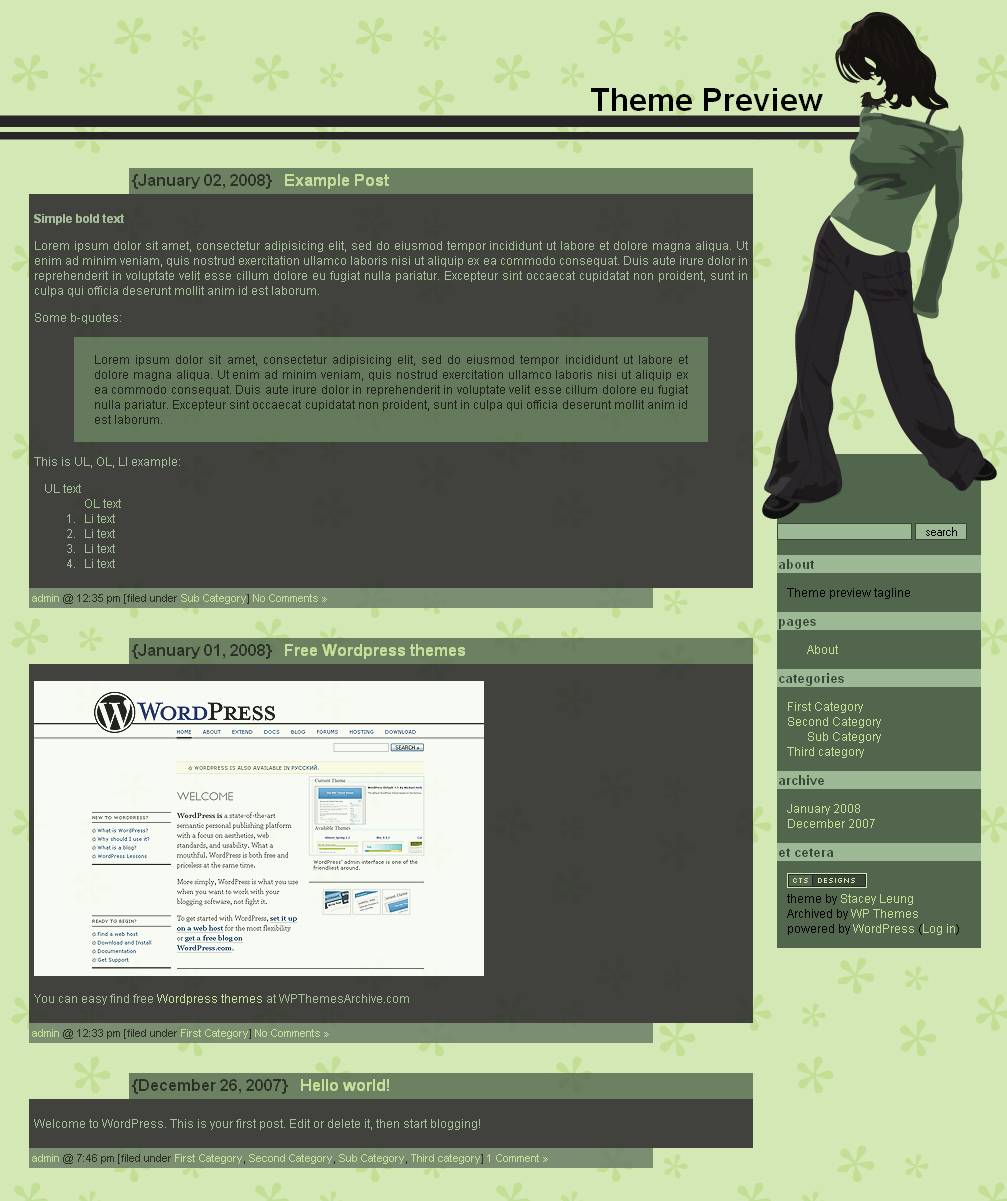 download Girl in Green theme