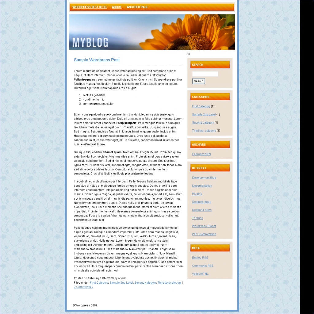 download Sunflower theme