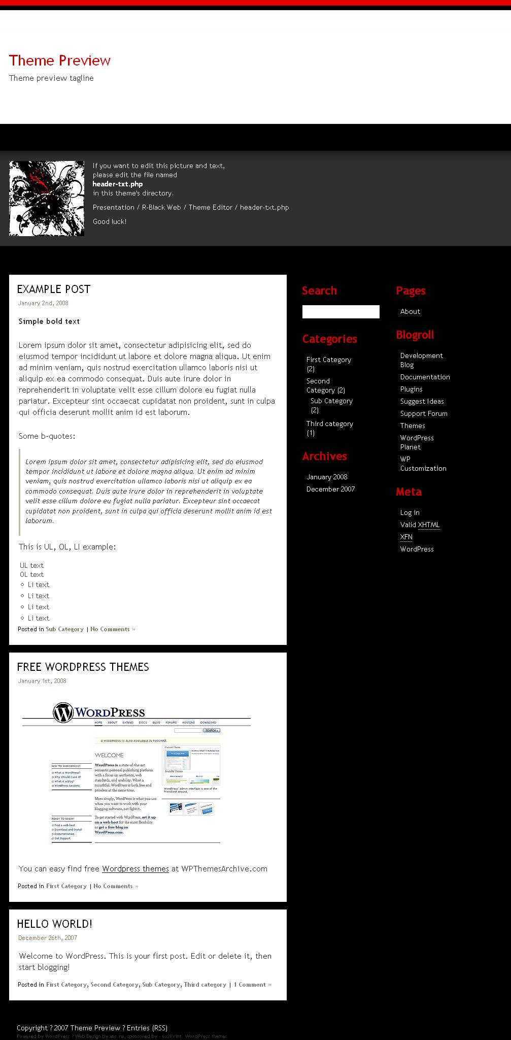 download R-Black Web theme