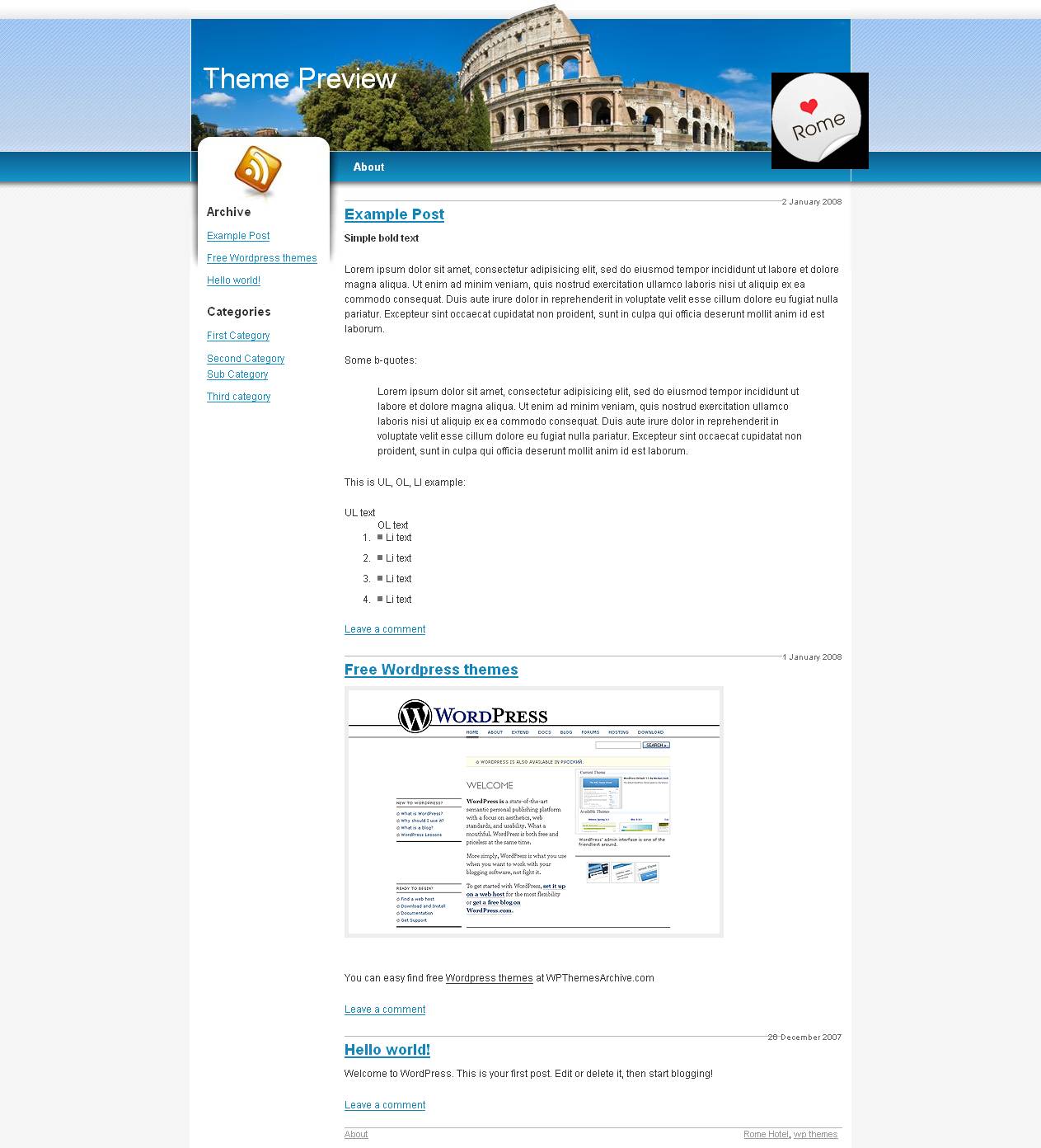 download Rome - Italy Theme theme