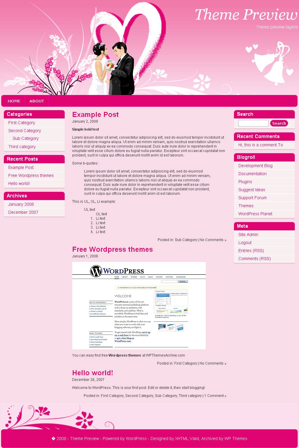 download wp-wedding theme