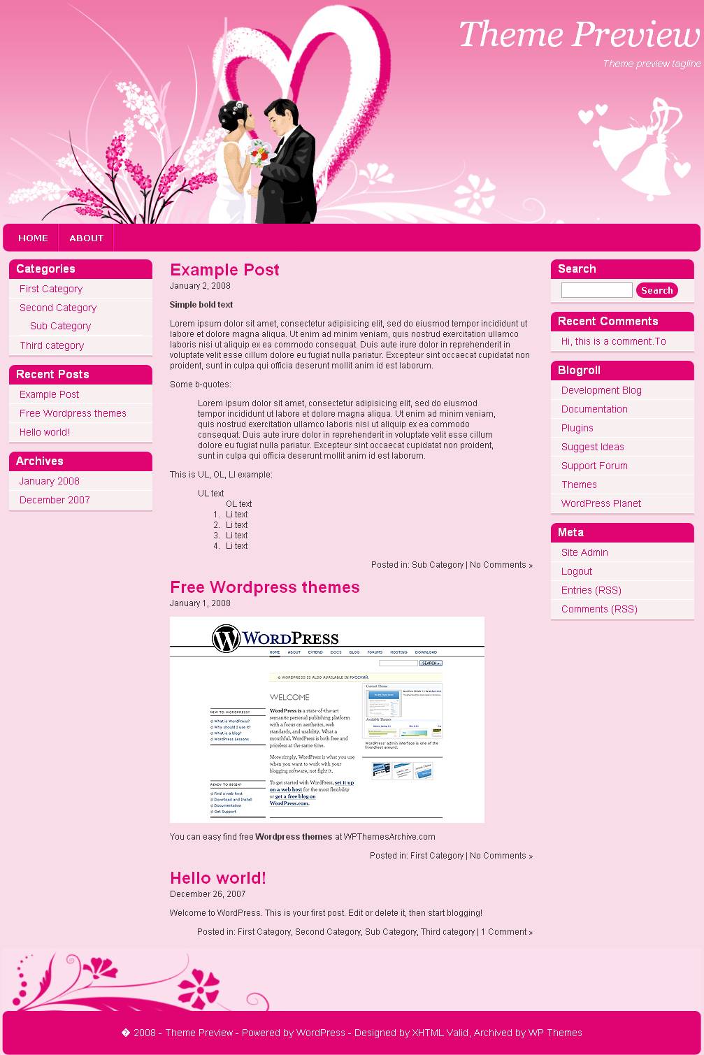 download wp-wedding theme