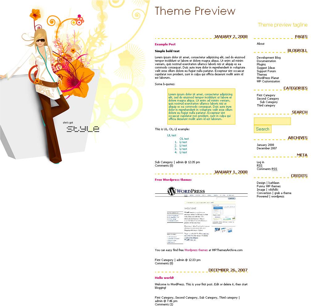 download She's Got Style theme