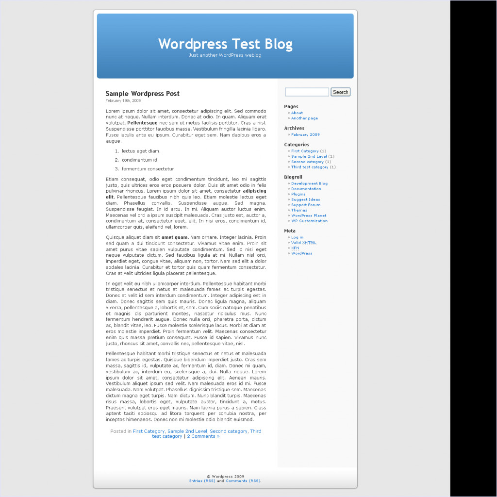 download WordPress Default theme