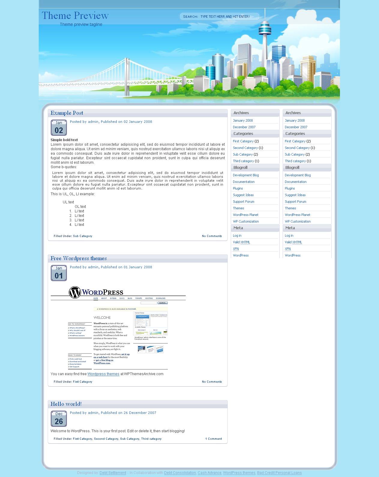 download Blue City theme